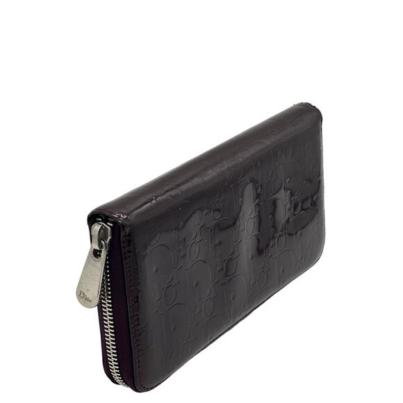 Christian Dior‎ Diorissimo Pattern Vingtage Continental Patton Burgundy Wallet - Picture 2 of 11